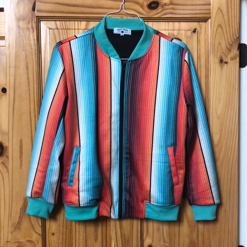 Crazy Train serape size M bomber jacket